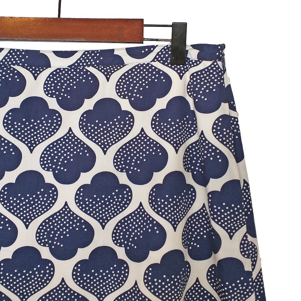 Boden Blue and White A-Line Skirt